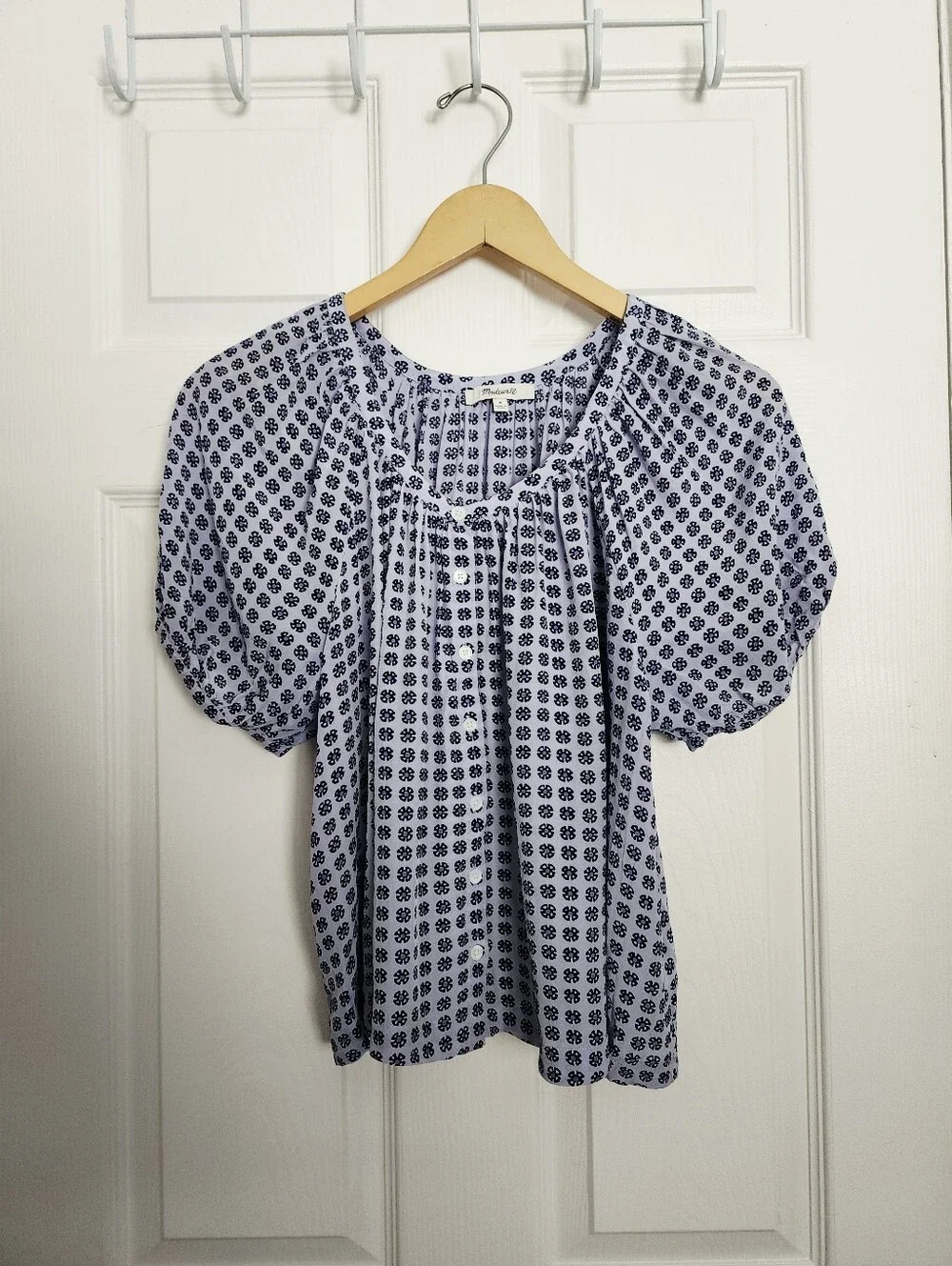 Madewell Puff Sleeve A-Line Top Size M